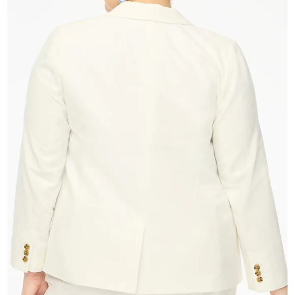 NWT J.Crew Linen Blend Holland Blazer In White Size 2 Petite - Picture 2 of 7